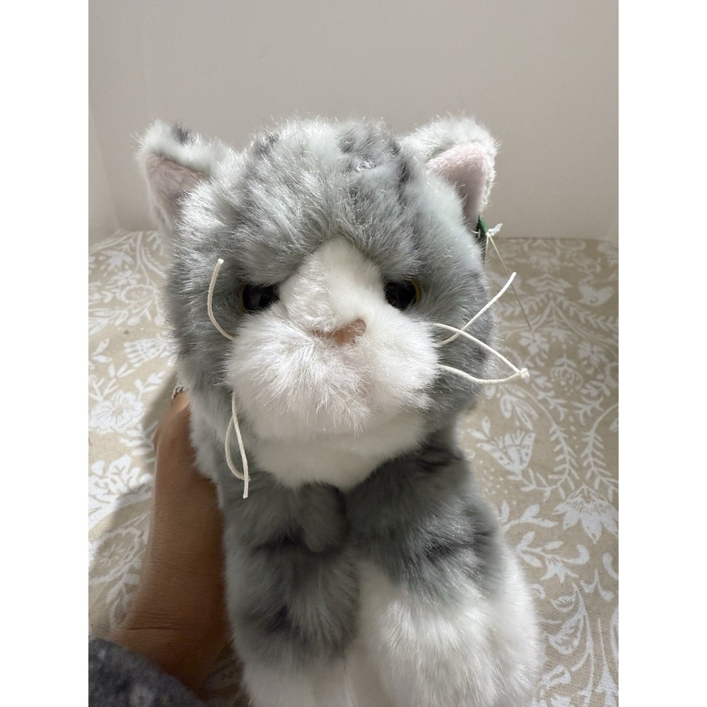 NWT Bearington Socks Plush Stuffed Animal Grey Striped Tabby Cat, Kitten 15 Inch
